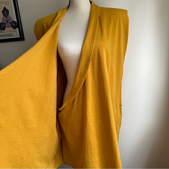 Zara Gold Sleeveless Shoulder Pad Mini Wrap Dress - Picture 7 of 7